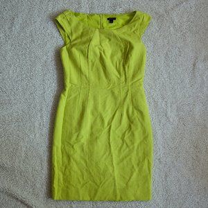 Ann Taylor Lime Green Sleeveless Pleated Dress
